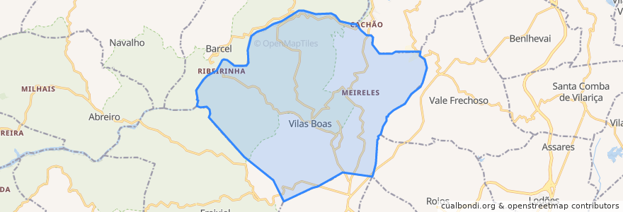 Mapa de ubicacion de Vilas Boas e Vilarinho das Azenhas.