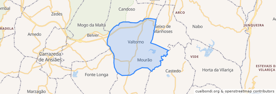 Mapa de ubicacion de Valtorno e Mourão.