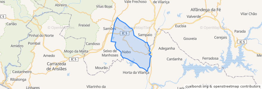 Mapa de ubicacion de Vila Flor e Nabo.