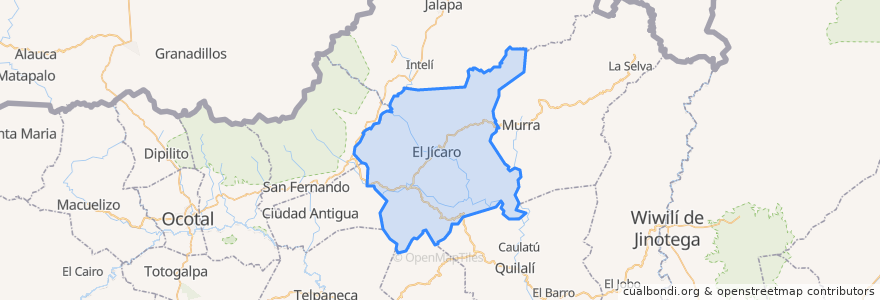 Mapa de ubicacion de El Jícaro.