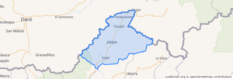 Mapa de ubicacion de Jalapa.