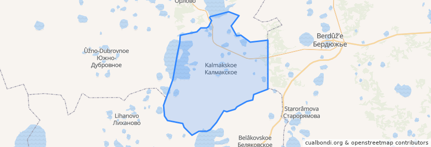 Mapa de ubicacion de Калмакское сельское поселение.