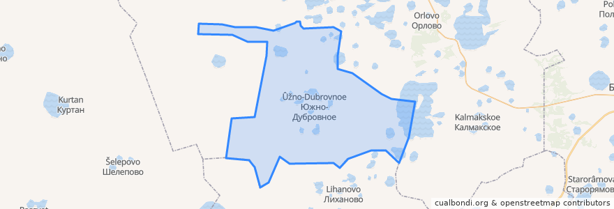 Mapa de ubicacion de Южно-Дубровинское сельское поселение.