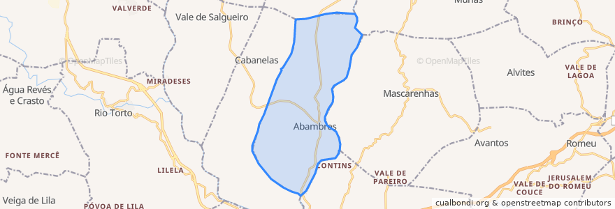 Mapa de ubicacion de Abambres.