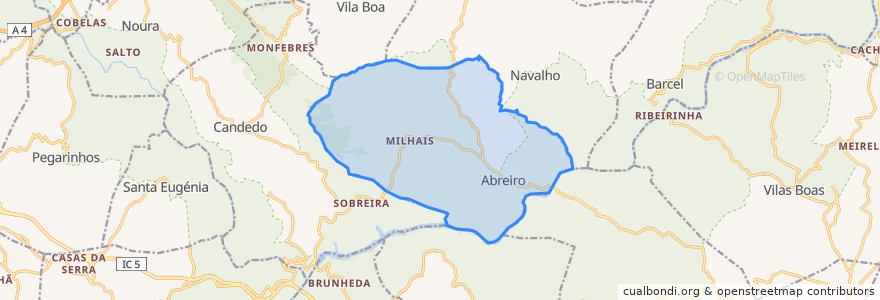 Mapa de ubicacion de Abreiro.