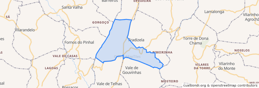 Mapa de ubicacion de Bouça.