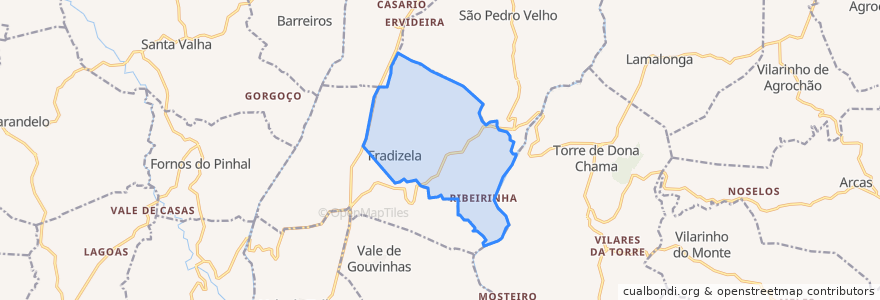 Mapa de ubicacion de Fradizela.