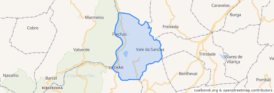 Mapa de ubicacion de Frechas.