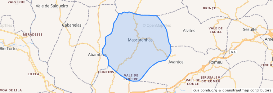 Mapa de ubicacion de Mascarenhas.