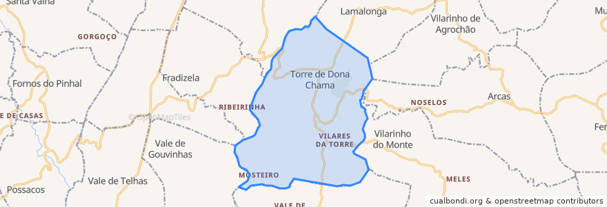 Mapa de ubicacion de Torre de Dona Chama.