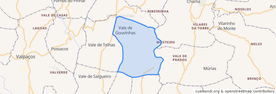 Mapa de ubicacion de Vale de Gouvinhas.