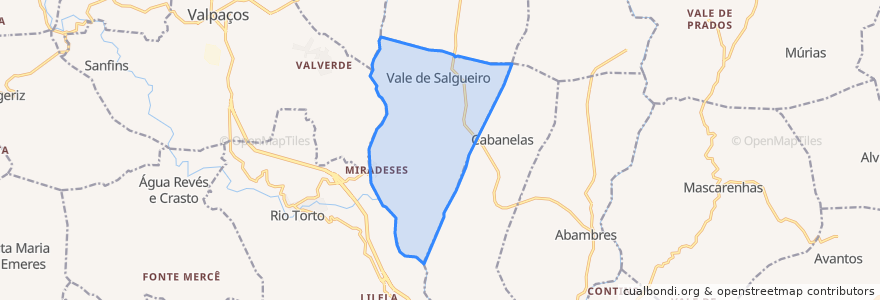 Mapa de ubicacion de Vale de Salgueiro.