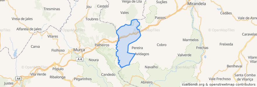 Mapa de ubicacion de Franco e Vila Boa.