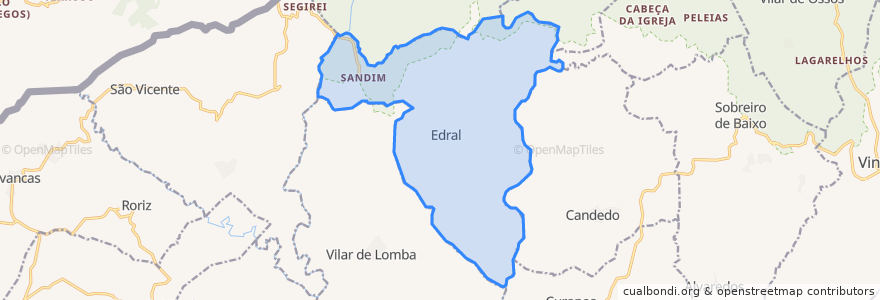 Mapa de ubicacion de Edral.