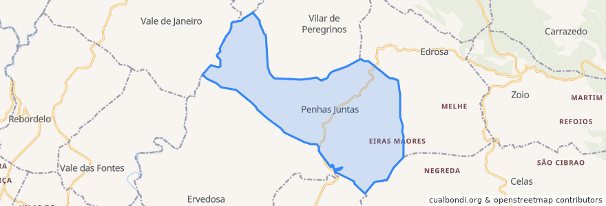 Mapa de ubicacion de Penhas Juntas.