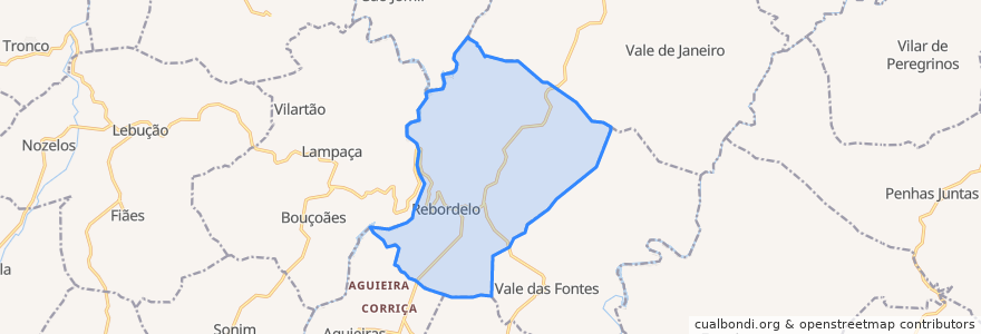 Mapa de ubicacion de Rebordelo.