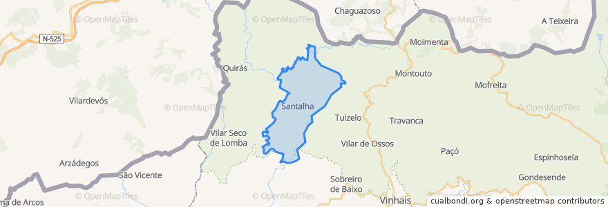 Mapa de ubicacion de Santalha.