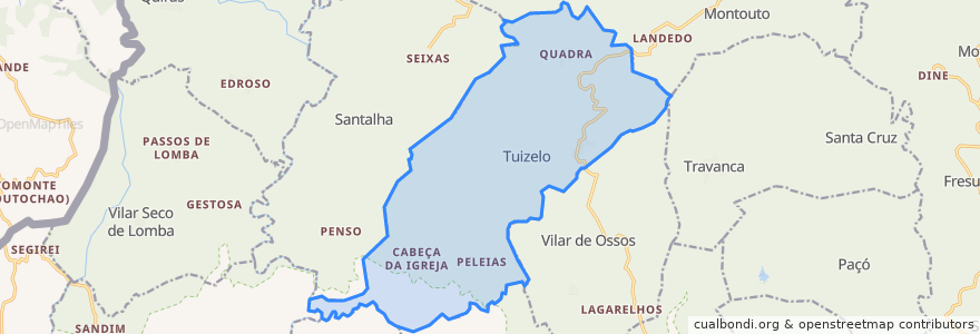 Mapa de ubicacion de Tuizelo.