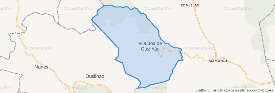 Mapa de ubicacion de Vila Boa de Ousilhão.