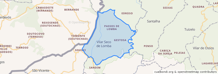 Mapa de ubicacion de Vilar Seco de Lomba.