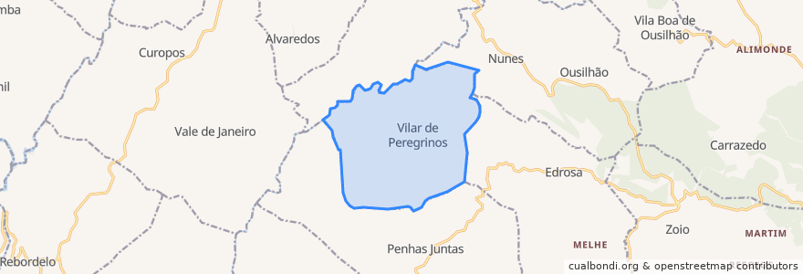 Mapa de ubicacion de Vilar de Peregrinos.