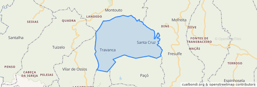 Mapa de ubicacion de Travanca e Santa Cruz.