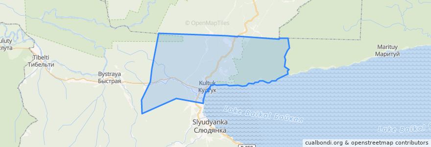 Mapa de ubicacion de Култукское городское поселение.