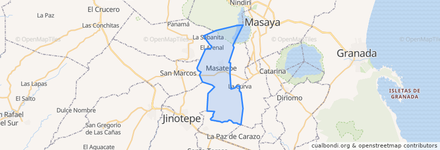 Mapa de ubicacion de Masatepe.