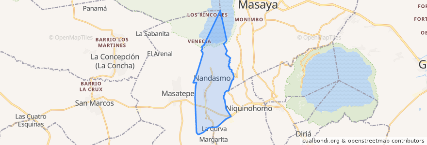 Mapa de ubicacion de Nandasmo.