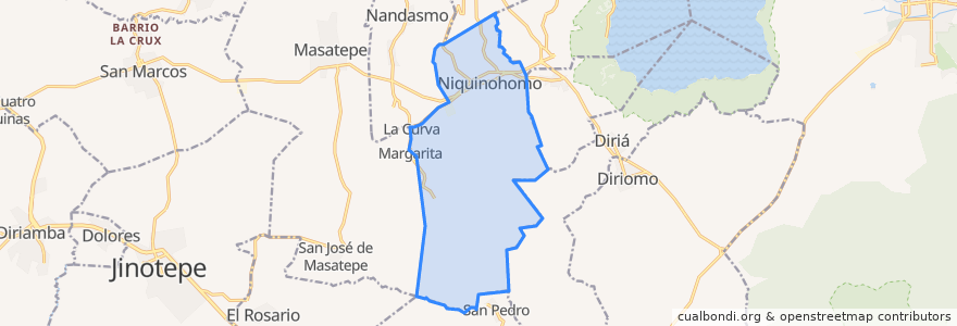 Mapa de ubicacion de Niquinohomo.