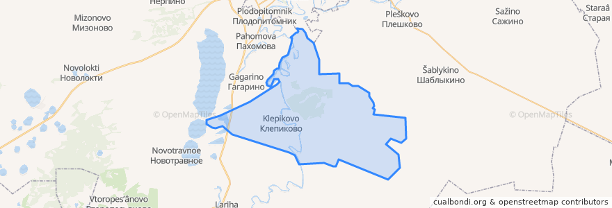 Mapa de ubicacion de Клепиковское сельское поселение.