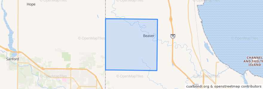 Mapa de ubicacion de Beaver Township.