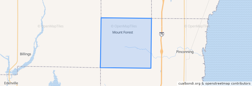 Mapa de ubicacion de Mount Forest Township.