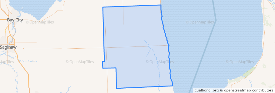 Mapa de ubicacion de Sanilac County.