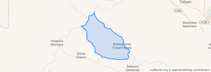 Mapa de ubicacion de Рождественское сельское поселение.