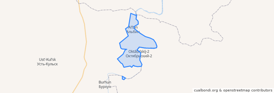 Mapa de ubicacion de Октябрьское сельское поселение.