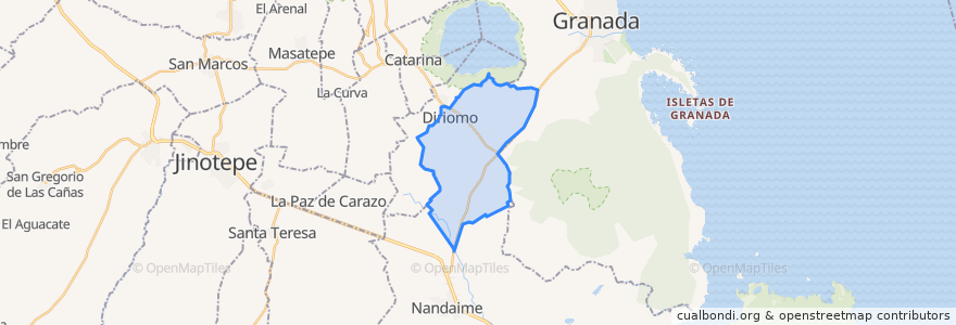 Mapa de ubicacion de Diriomo.