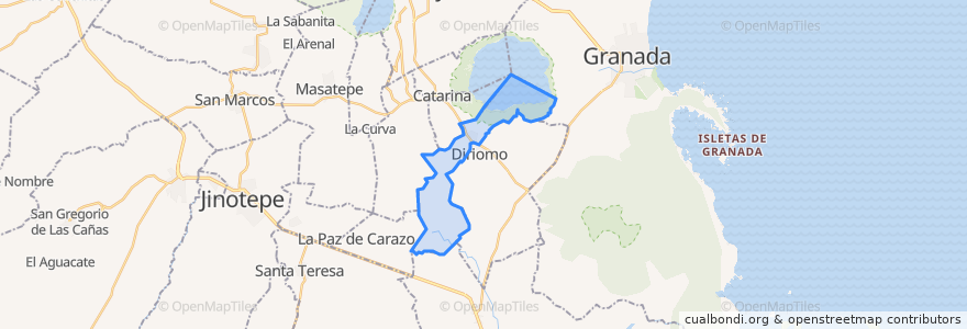 Mapa de ubicacion de Diriá.