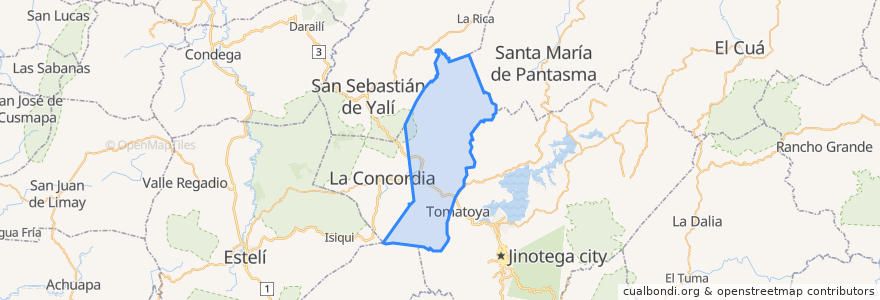 Mapa de ubicacion de San Rafael del Norte.