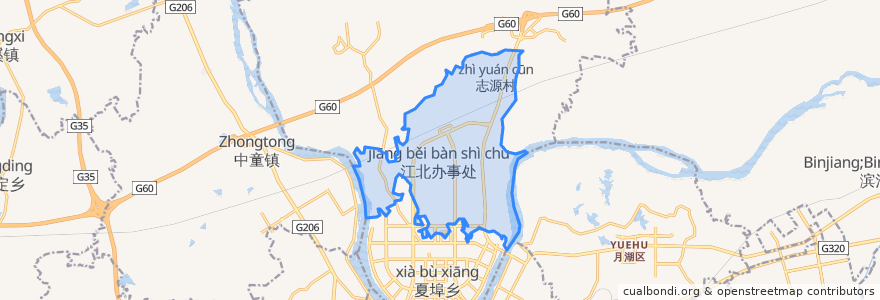 Mapa de ubicacion de 江北街道.