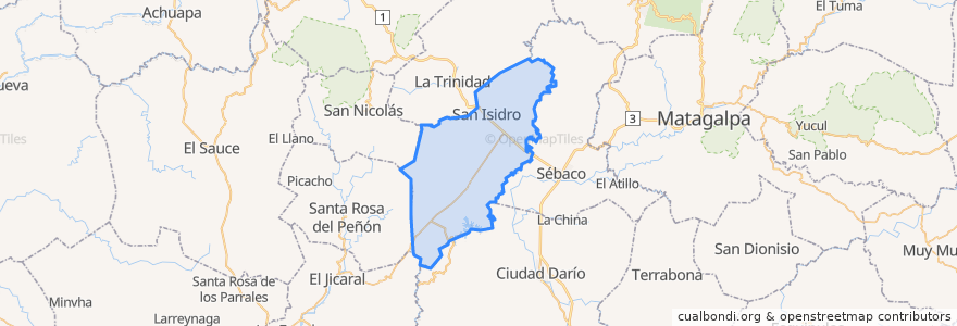 Mapa de ubicacion de San Isidro.