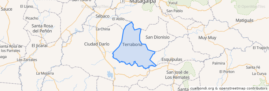 Mapa de ubicacion de Terrabona.