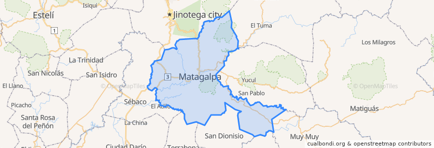 Mapa de ubicacion de Matagalpa (Municipio).
