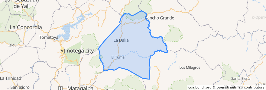 Mapa de ubicacion de El Tuma - La Dalia.