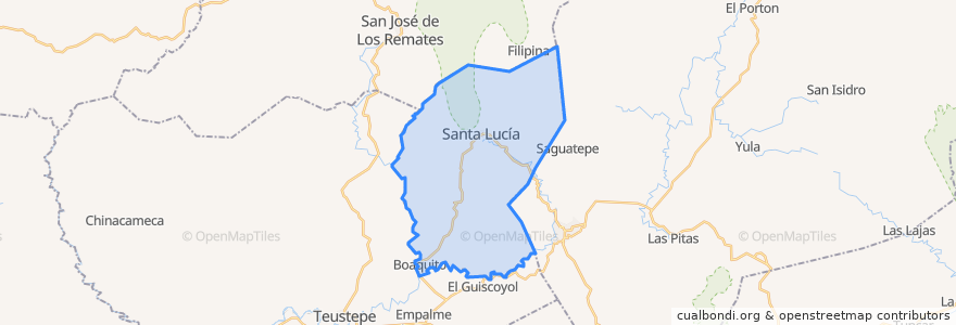 Mapa de ubicacion de Santa Lucía.