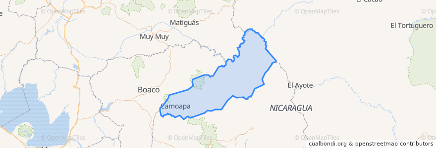 Mapa de ubicacion de Camoapa.