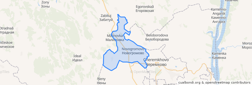 Mapa de ubicacion de Новогромовское сельское поселение.