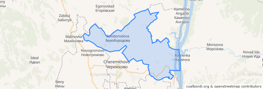 Mapa de ubicacion de Черемховское сельское поселение.