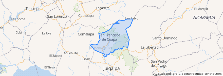 Mapa de ubicacion de Cuapa.