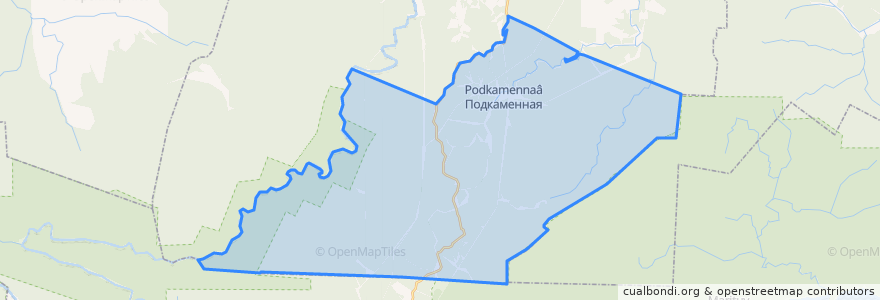 Mapa de ubicacion de Подкаменское сельское поселение.